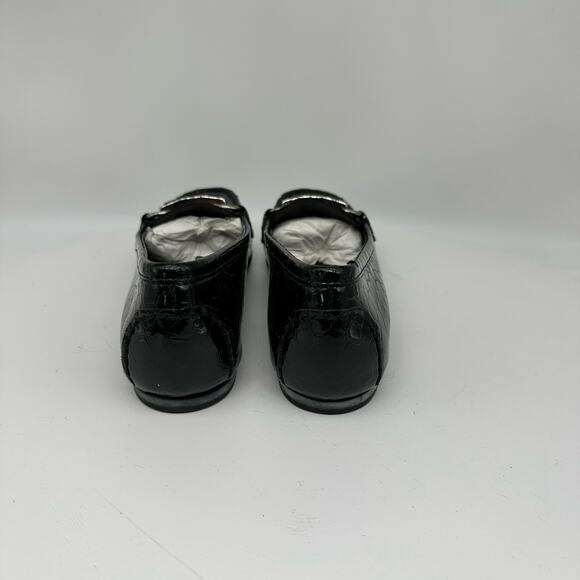 Stuart Weitzman Patent Leather Croc Embossed Wedge Buckle Loafer Women’s 4 - Picture 6 of 15